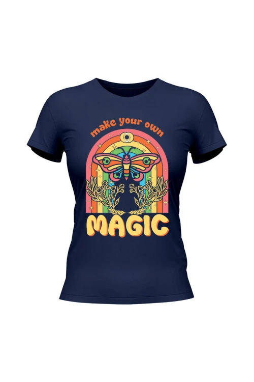 Koszulka damska Magic Butterfly - granatowa