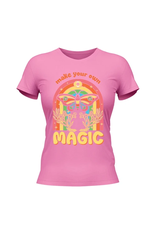 Koszulka damska Magic Butterfly - różowa