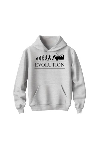 Bluza dziecięca z kapturem Ewolucja Mechanika - szara