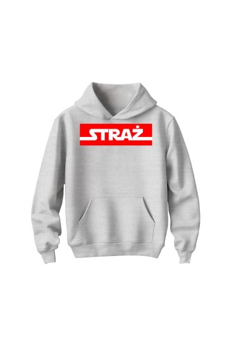 Bluza dziecięca z kapturem STRAŻ - szara