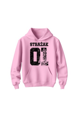 Bluza dziecięca z kapturem Strażak 01 - różowa