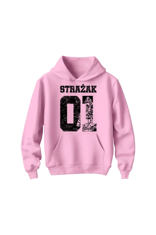 Bluza dziecięca z kapturem Strażak 01 - różowa