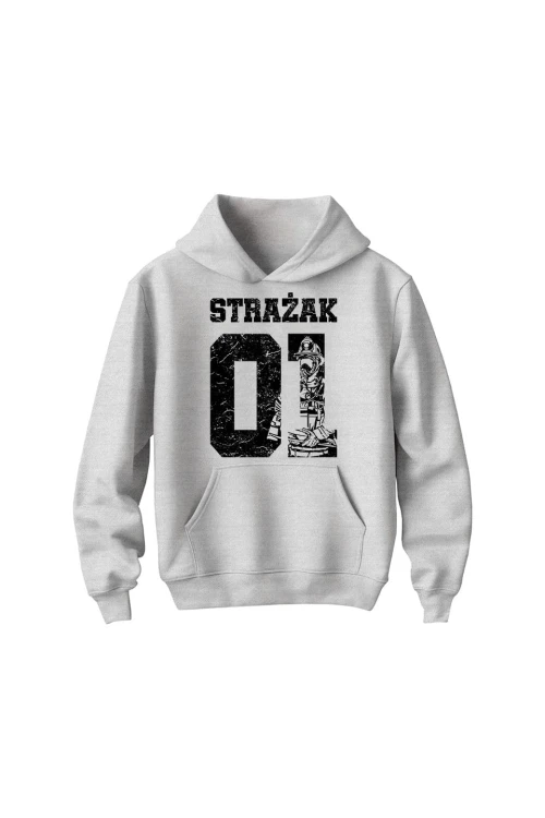 Bluza dziecięca z kapturem Strażak 01 - szara