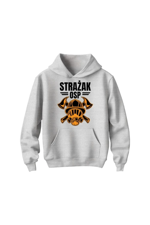 Bluza dziecięca z kapturem Strażak OSP - szara