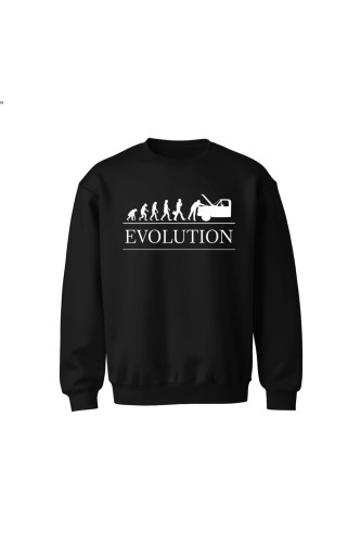 Bluza dziecięca bez kaptura Ewolucja Mechanika - czarna