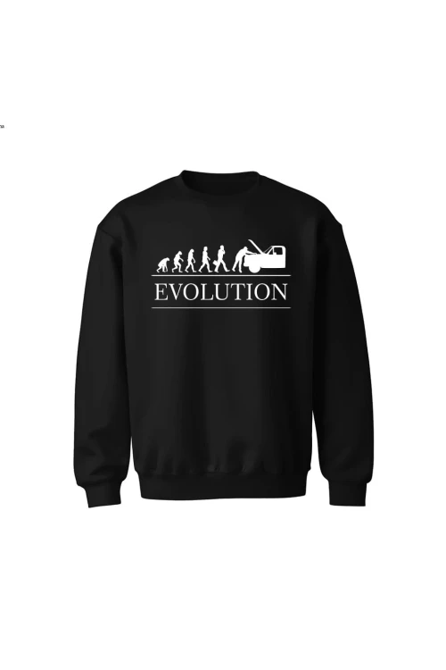 Bluza dziecięca bez kaptura Ewolucja Mechanika - czarna