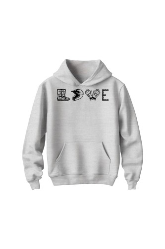 Bluza dziecięca z kapturem LOVE MOTO - szara