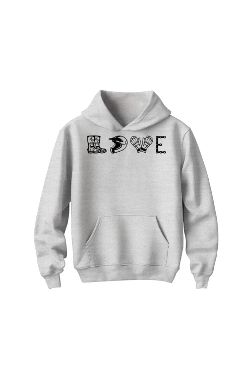 Bluza dziecięca z kapturem LOVE MOTO - szara
