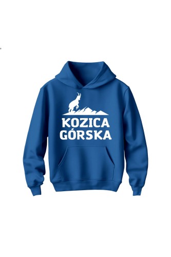 Bluza dziecięca z kapturem Kozica górska - niebieska