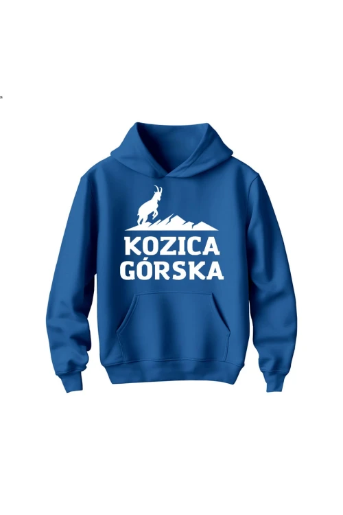 Bluza dziecięca z kapturem Kozica górska - niebieska