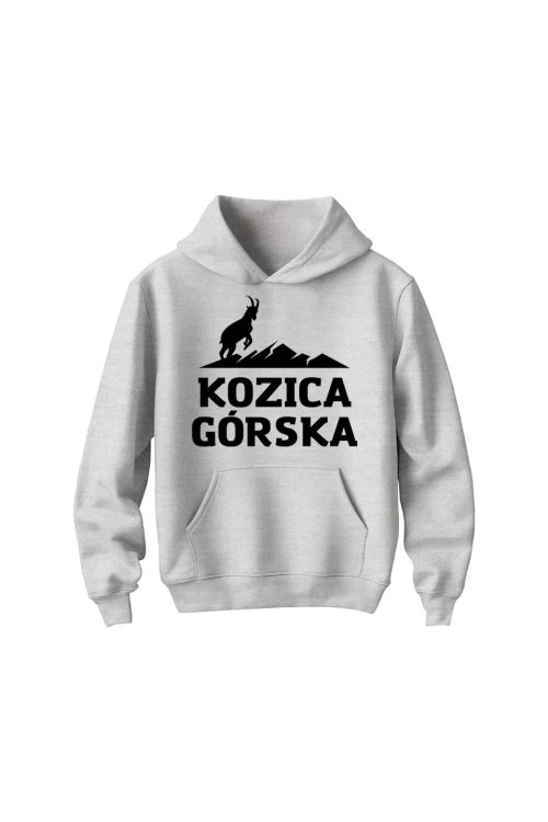 Bluza dziecięca z kapturem Kozica górska - szara