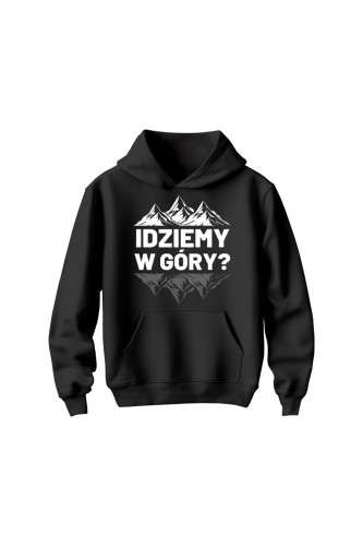 Bluza dziecięca z kapturem Idziemy w góry - czarna