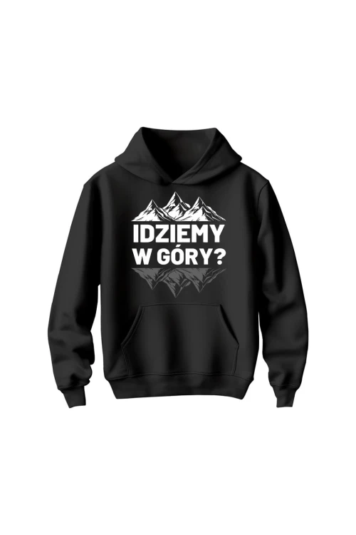Bluza dziecięca z kapturem Idziemy w góry - czarna