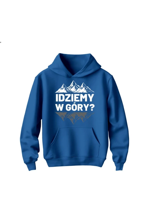 Bluza dziecięca z kapturem Idziemy w góry - niebieska