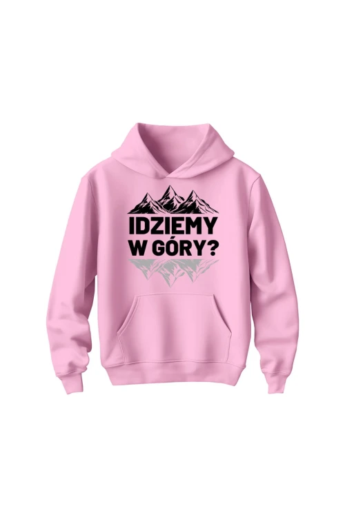 Bluza dziecięca z kapturem Idziemy w góry - różowa