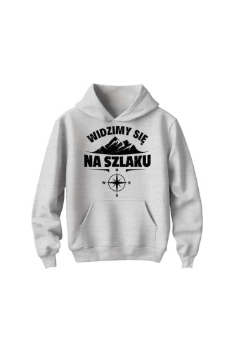Bluza dziecięca z kapturem Widzimy się na szlaku - szara