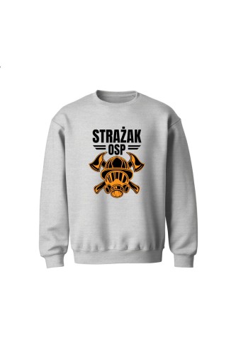 Bluza dziecięca bez kaptura Strażak OSP - szara