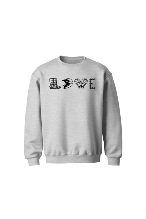 Bluza dziecięca bez kaptura LOVE MOTO - szara