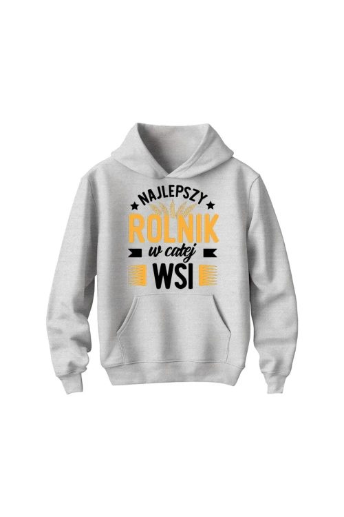 Bluza dziecięca z kapturem Najlepszy rolnik w całej wsi - szara