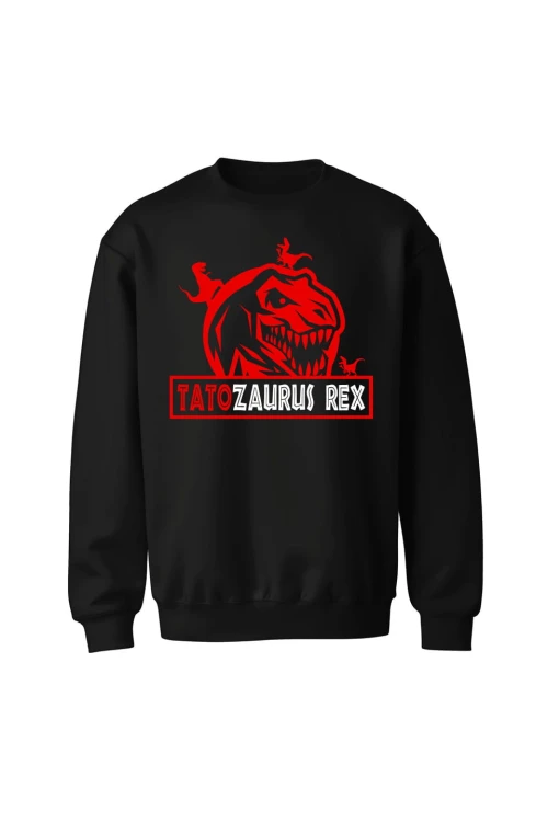 Bluza męska bez kaptura Tatozaurus Rex - czarna