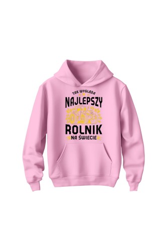 Bluza dziecięca z kapturem Najlepszy rolnik na świecie - różowa