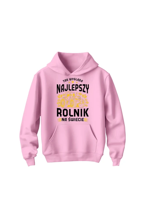 Bluza dziecięca z kapturem Najlepszy rolnik na świecie - różowa