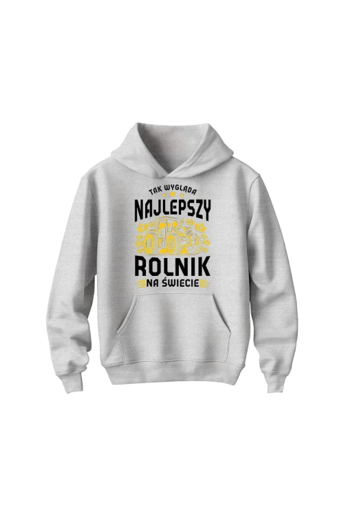 Bluza dziecięca z kapturem Najlepszy rolnik na świecie - szara