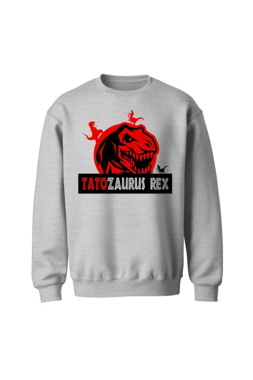 Bluza męska bez kaptura Tatozaurus Rex - szara