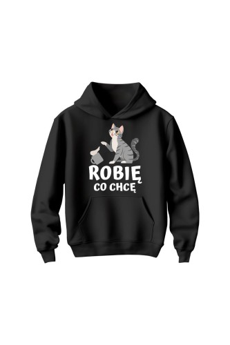 Bluza dziecięca z kapturem Robię co chcę - czarna