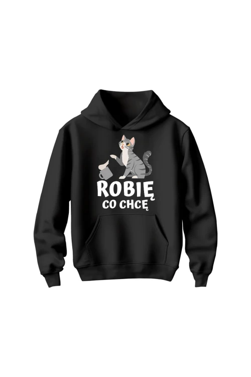 Bluza dziecięca z kapturem Robię co chcę - czarna