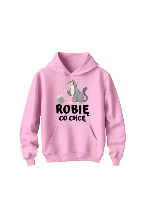 Bluza dziecięca z kapturem Robię co chcę - różowa