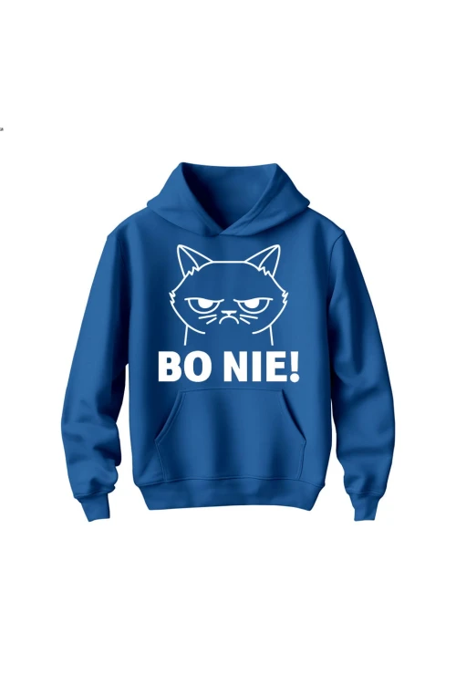 Bluza dziecięca z kapturem Bo NIE - niebieska