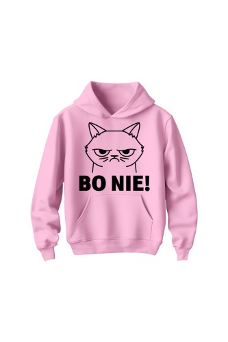 Bluza dziecięca z kapturem Bo NIE - różowa