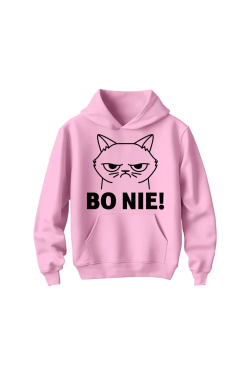 Bluza dziecięca z kapturem Bo NIE - różowa
