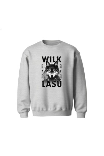 Bluza dziecięca bez kaptura Wilk z lasu - szara