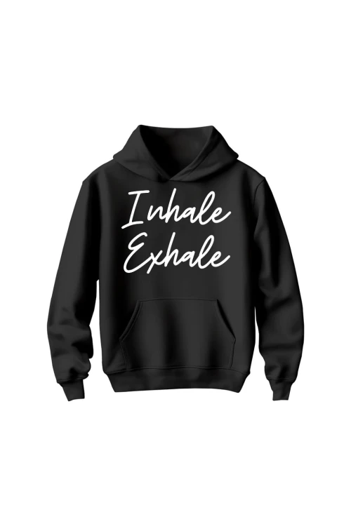 Bluza dziecięca z kapturem Inhale Exhale - czarna