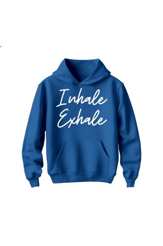 Bluza dziecięca z kapturem Inhale Exhale - niebieska