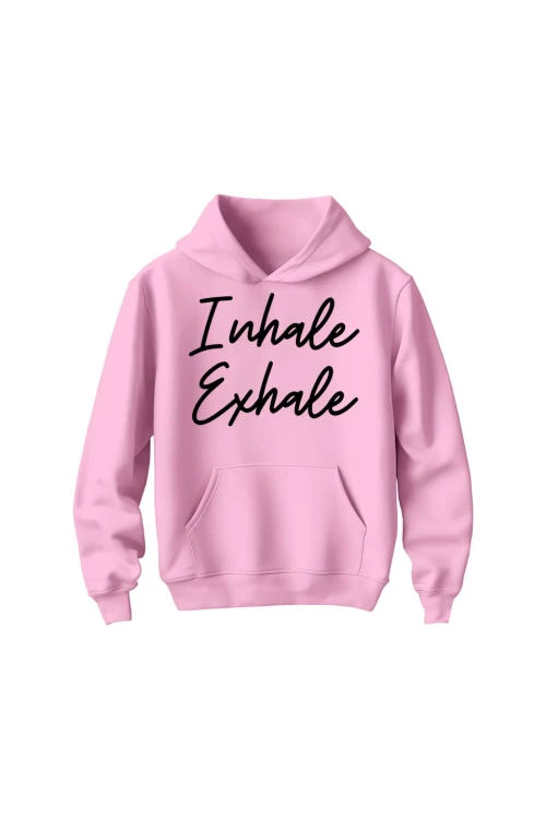 Bluza dziecięca z kapturem Inhale Exhale - różowa