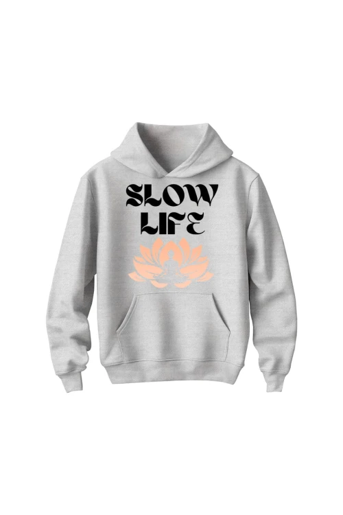 Bluza dziecięca z kapturem Slow life - szara