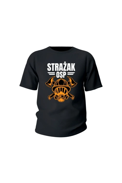 Koszulka dziecięca Strażak OSP - czarna