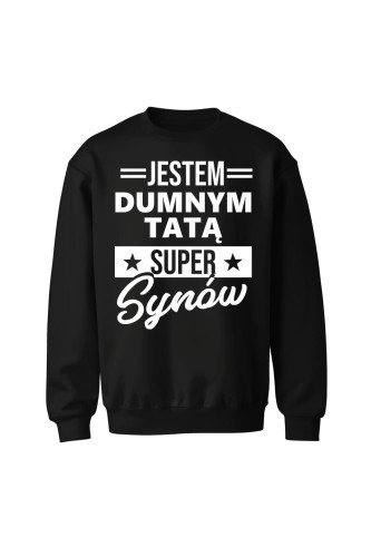 Bluza męska bez kaptura Dumny Tata Super Synów - czarna