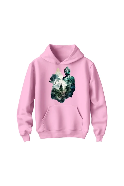 Bluza dziecięca z kapturem Buddyzm - różowa