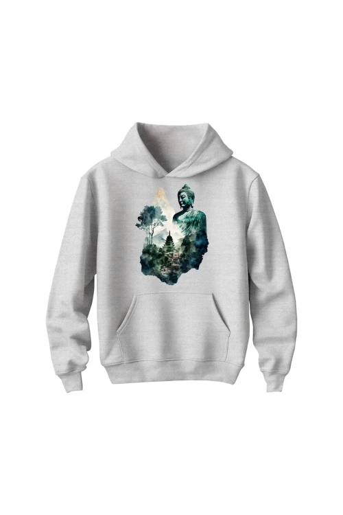 Bluza dziecięca z kapturem Buddyzm - szara
