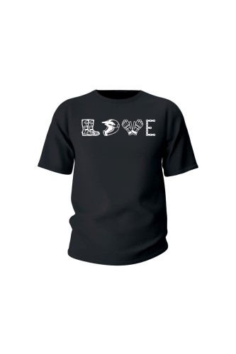 Koszulka dziecięca LOVE MOTO - czarna