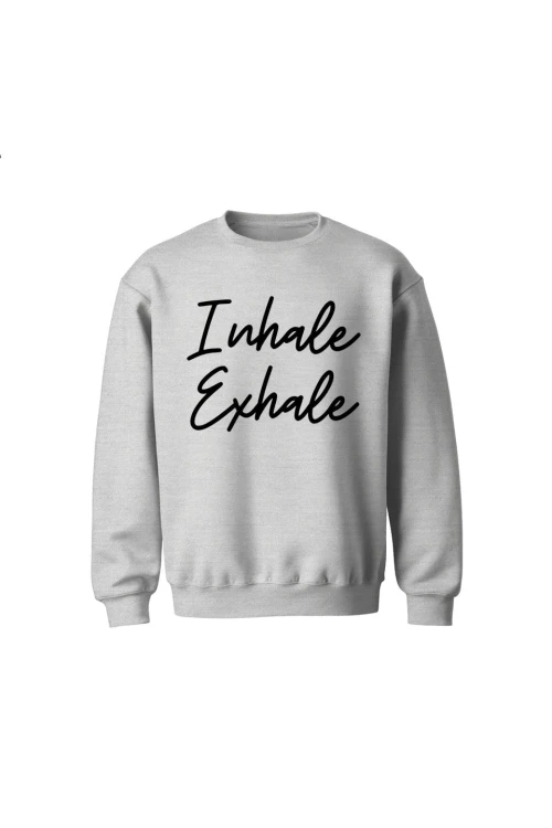 Bluza dziecięca bez kaptura Inhale Exhale - szara