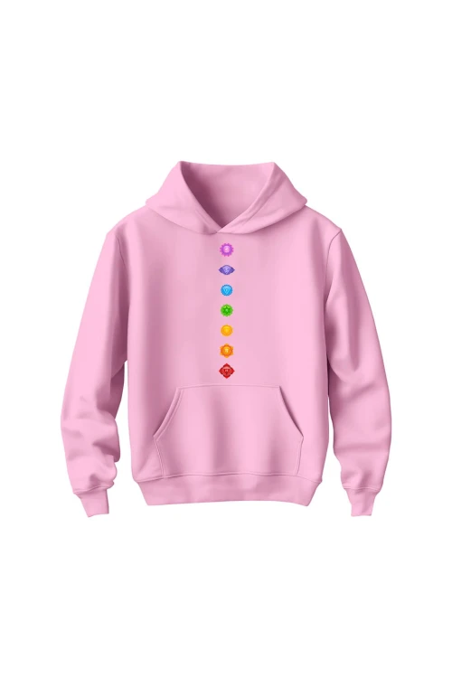Bluza dziecięca z kapturem Czakry - różowa