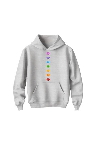 Bluza dziecięca z kapturem Czakry - szara