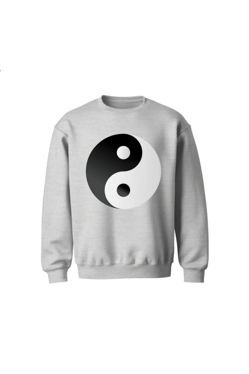 Bluza dziecięca bez kaptura Symbol Yin Yang - szara