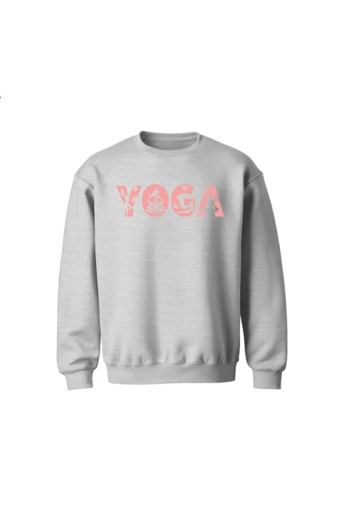 Bluza dziecięca bez kaptura Yoga Napis - szara