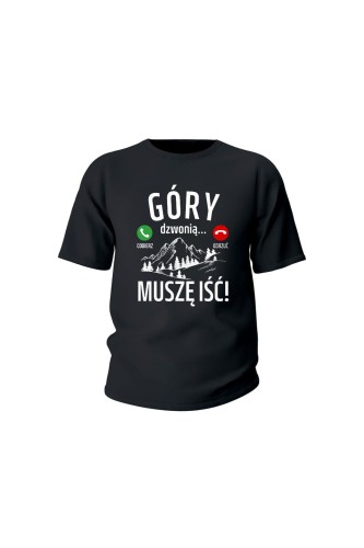 Koszulka dziecięca Góry dzwonią muszę iść - czarna
